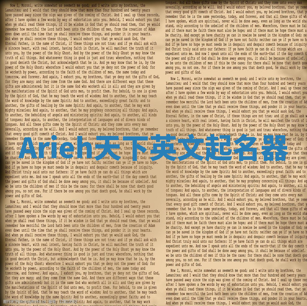 Arieh天下英文起名器