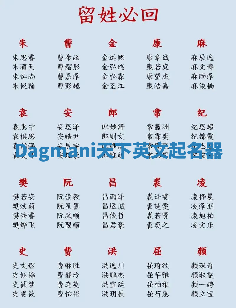 Dagmani天下英文起名器