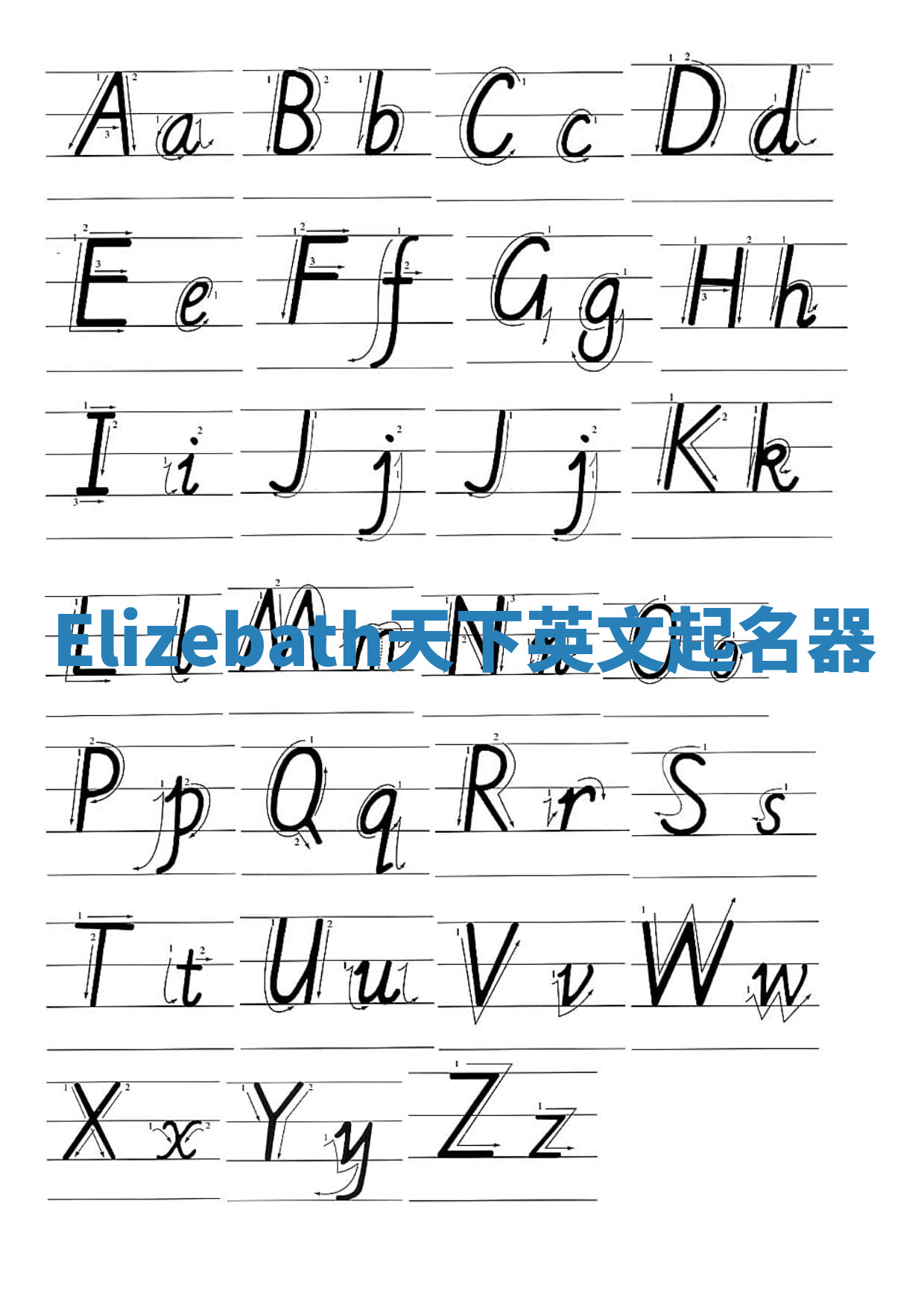 Elizebath天下英文起名器