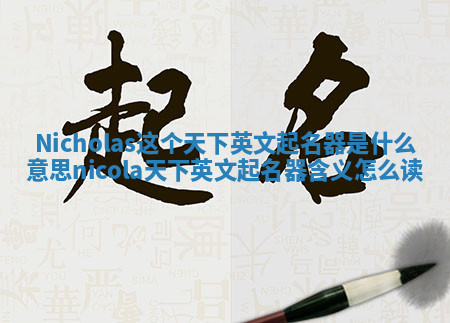 Nicholas这个天下英文起名器是什么意思 nicola天下英文起名器含义怎么读