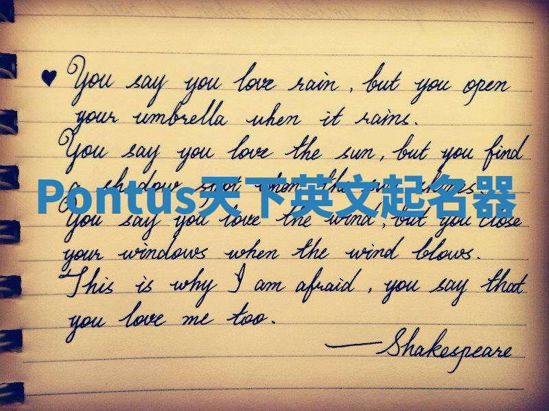 Pontus天下英文起名器