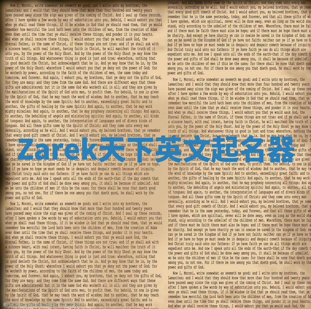 Zarek天下英文起名器 Zarek天下英文起名器